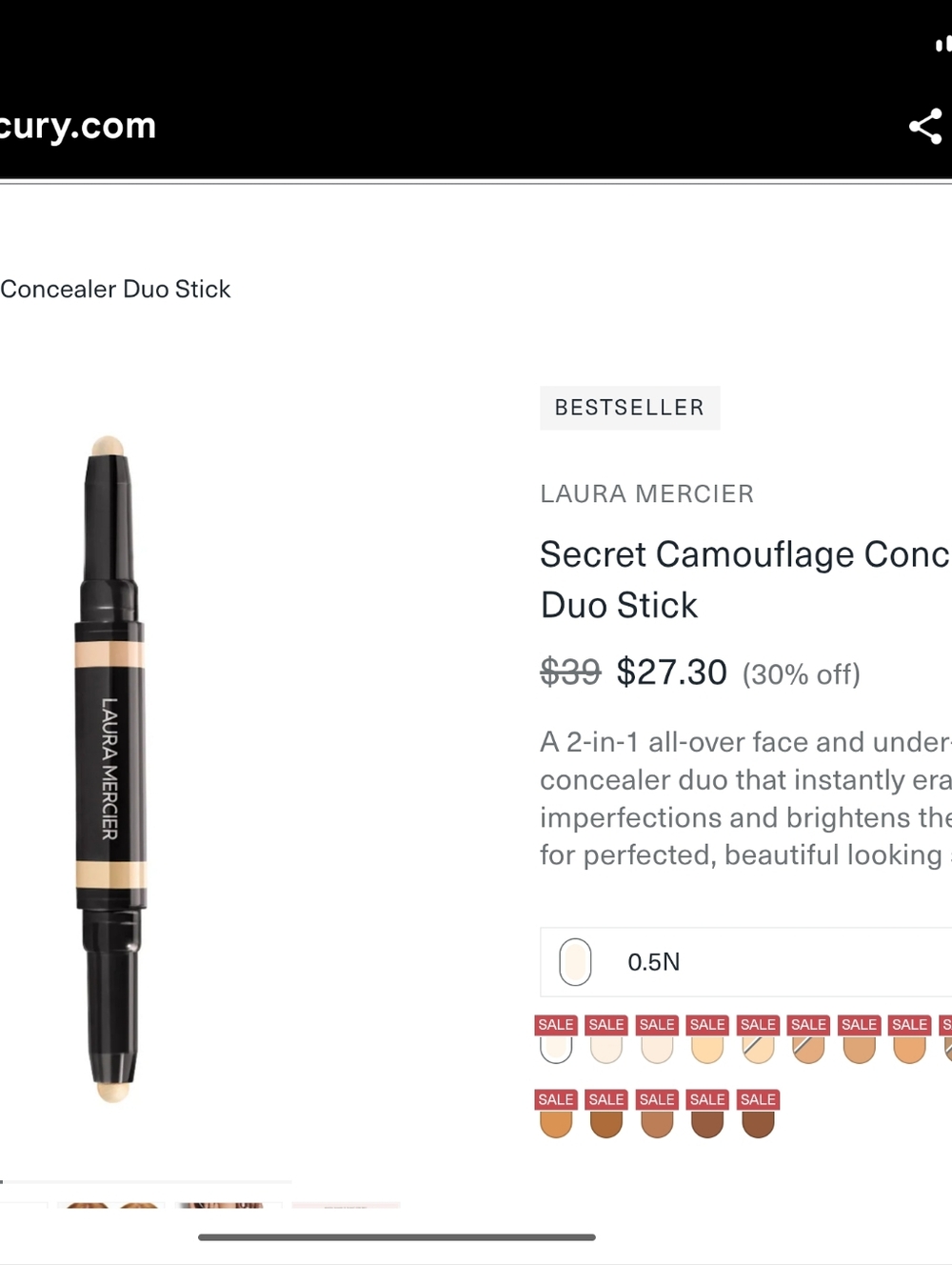 laura mercier Dual-Ended Concealer Stick in Light
